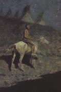 Indian in the Moonlight (mk43) Frederic Remington